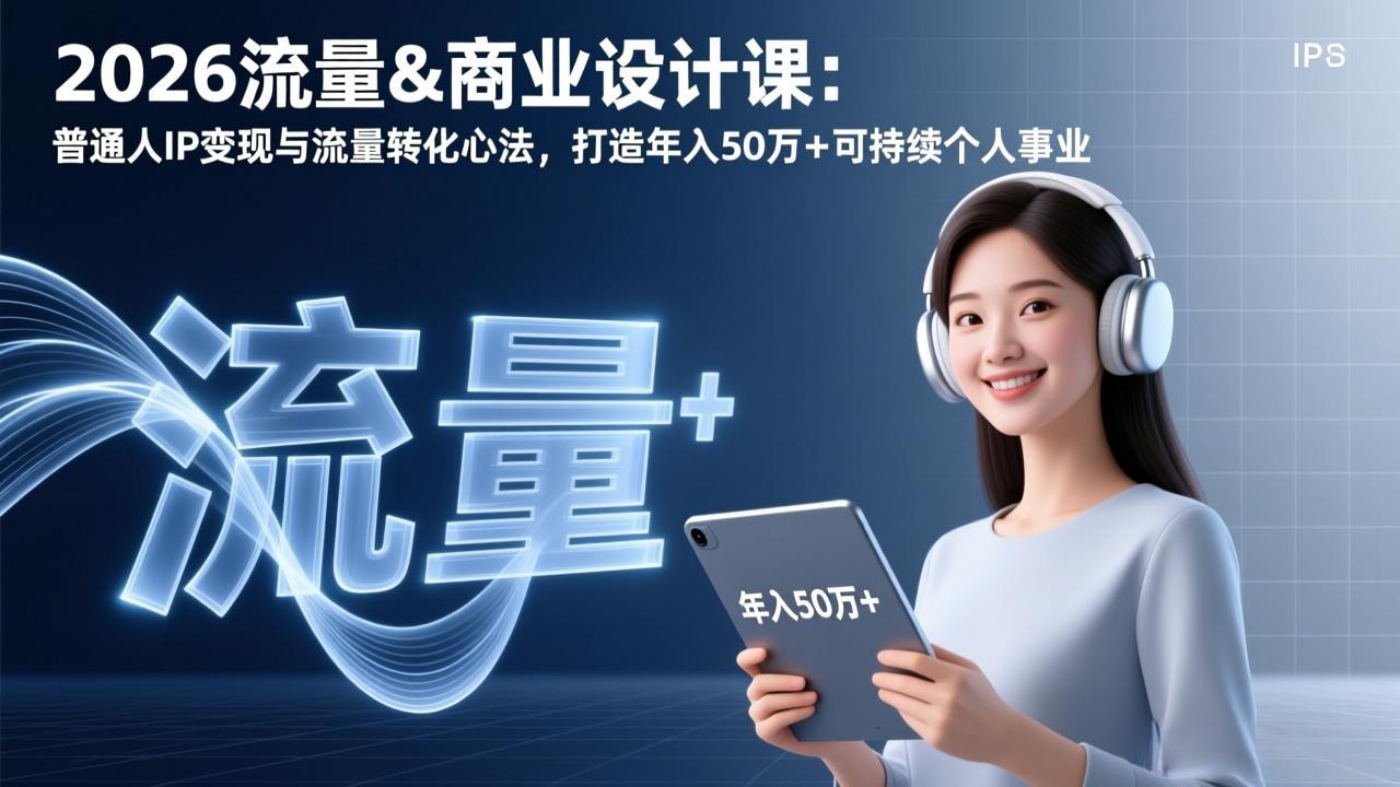 2026流量&商业设计课：普通人IP变现与流量转化心法，打造年入50万+可持续个人事业-weichuangqy