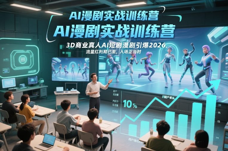 AI漫剧实战训练营，3D商业真人AI短剧漫剧引爆2026，流量红利期已至，入场正当时-weichuangqy