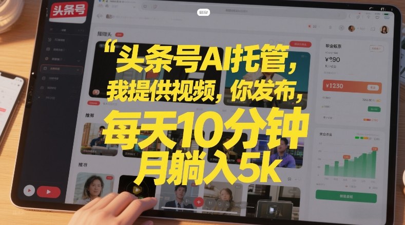 头条号AI托管，我提供视频，你发布，每天10分钟，月躺入5k+【揭秘】-weichuangqy