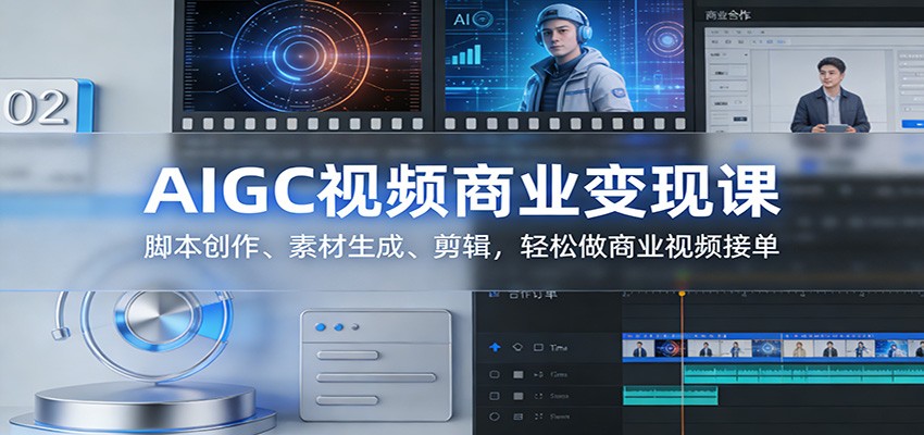 AIGC视频商业变现课：脚本创作、素材生成、剪辑，轻松做商业视频接单-weichuangqy