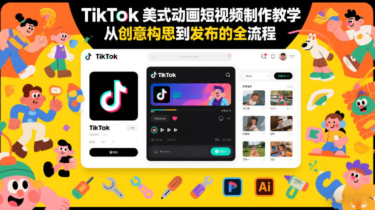 TikTok美式动画短视频制作教学，从创意构思到发布的全流程-weichuangqy