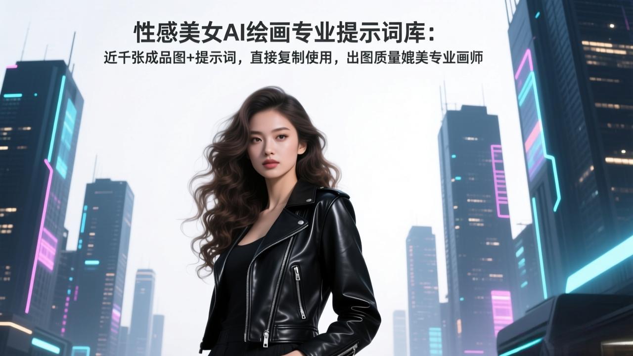 性感美女AI绘画专业提示词库：近千张成品图+提示词，直接复制使用，出图质量媲美专业画师-weichuangqy