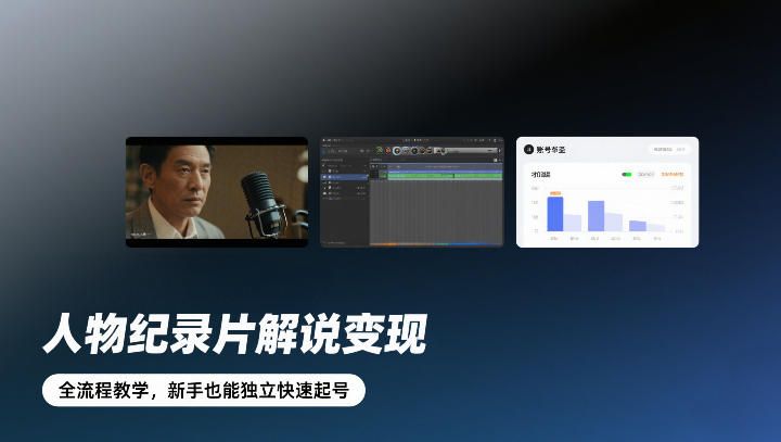 人物纪录片解说变现，全流程教学，新手也能独立快速起号-weichuangqy