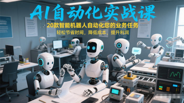 AI自动化实战课：20款智能机器人自动化您的业务任务，轻松节省时间，降低成本，提升利润-weichuangqy
