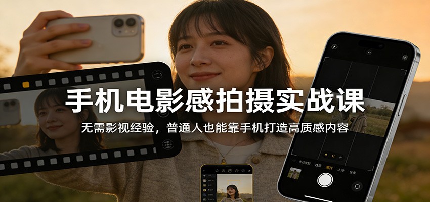 手机电影感拍摄实战课：无需影视经验，普通人也能靠手机打造高质感内容-weichuangqy