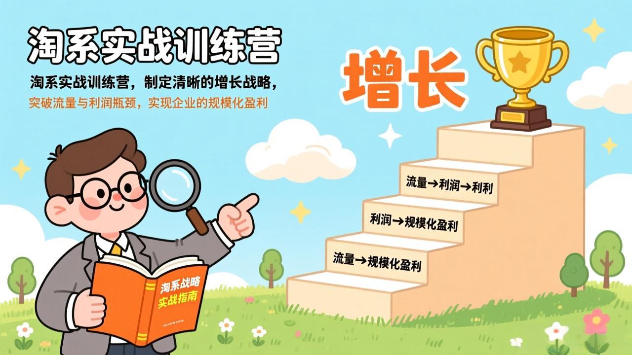 淘系实战训练营，制定清晰的增长战略，突破流量与利润瓶颈，实现企业的规模化盈利-weichuangqy
