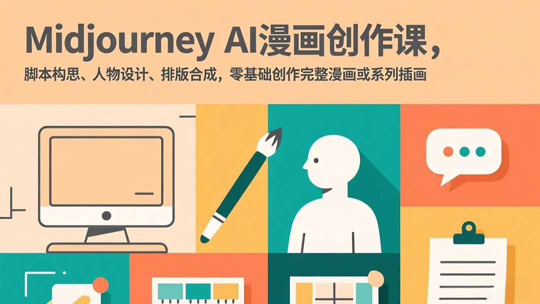 Midjourney AI漫画创作课，脚本构思、人物设计、排版合成，零基础创作完整漫画或系列插画-weichuangqy