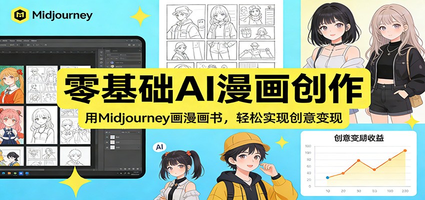 零基础AI漫画创作：用Midjourney画漫画书，轻松实现创意变现-weichuangqy