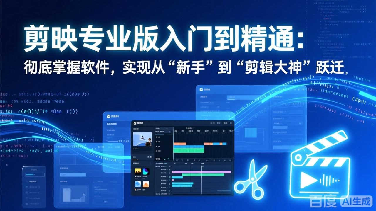 剪映专业版入门到精通：彻底掌握软件，实现从“新手”到“剪辑大神”跃迁-weichuangqy