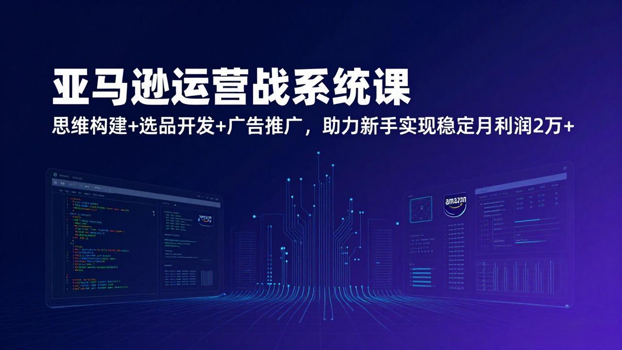 亚马逊运营实战系统课，思维构建+选品开发+广告推广，助力新手实现稳定月利润2万+(更新-weichuangqy
