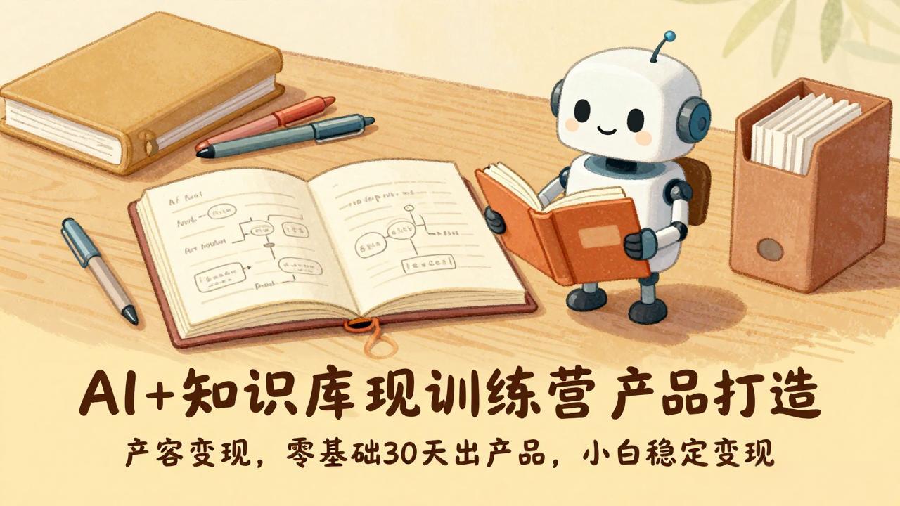 AI+知识库变现训练营，产品打造、内容创作、全平台变现，零基础30天出产品，小白稳定变现-weichuangqy