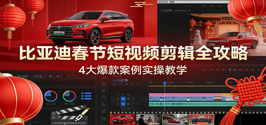 比亚迪春节短视频剪辑全攻略，4大爆款案例实操教学-weichuangqy