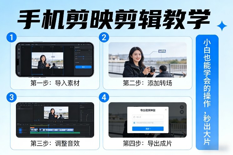 手机剪映剪辑教学，小白也能学会的操作，秒出大片-weichuangqy