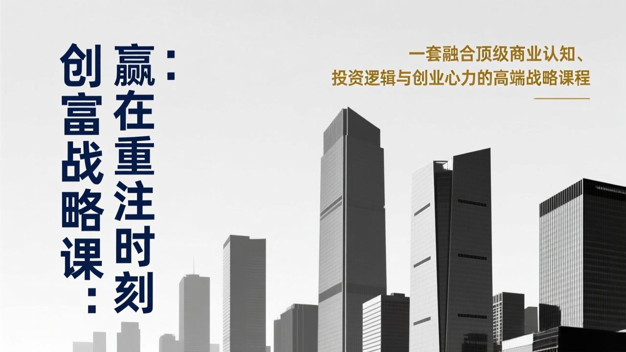 《创富战略课：赢在重注时刻》一套融合顶级商业认知、投资逻辑与创业心力的高端战略课程-weichuangqy
