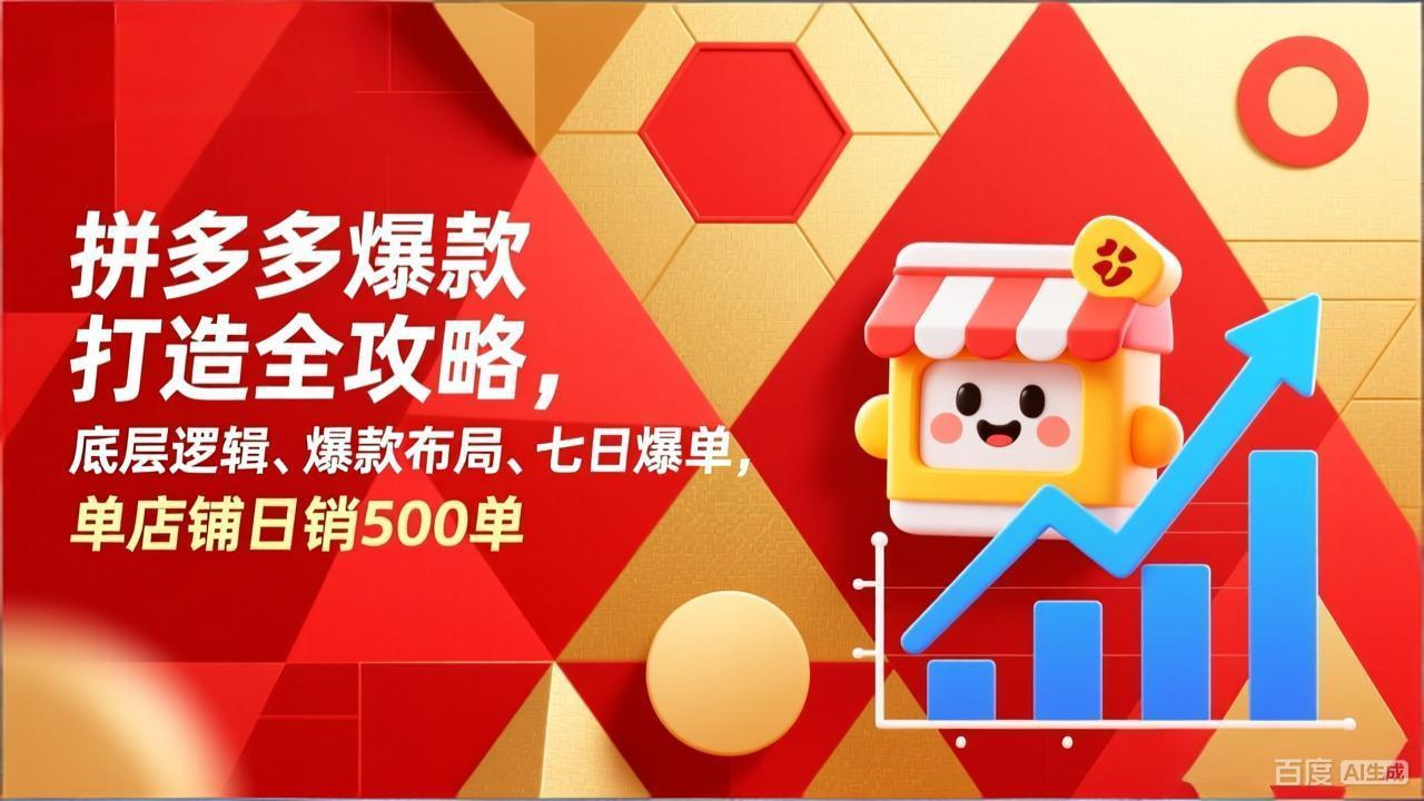 拼多多爆款打造全攻略，底层逻辑、爆款布局、七日爆单，单店铺日销500单-weichuangqy