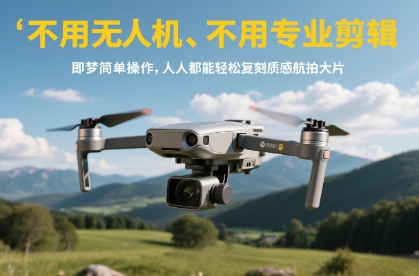 不用无人机、不用专业剪辑，即梦简单操作，人人都能轻松复刻质感航拍大片-weichuangqy