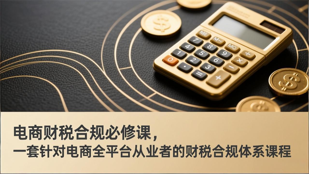电商财税合规必修课，是一套针对电商全平台从业者的财税合规体系课程-weichuangqy
