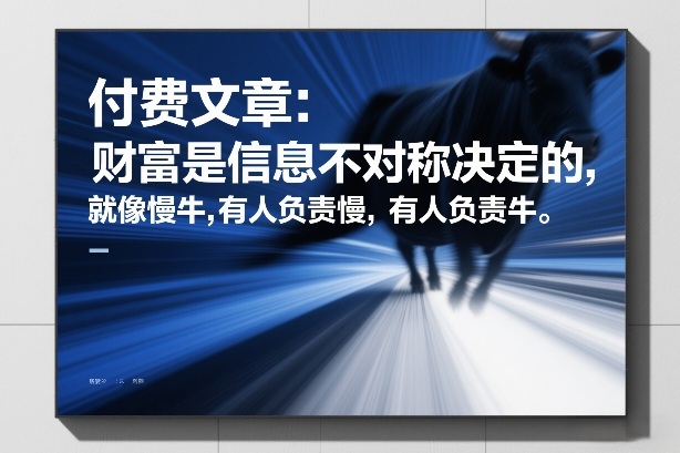 付费文章：财富是信息不对称决定的，就像慢牛，有人负责慢，有人负责牛-weichuangqy