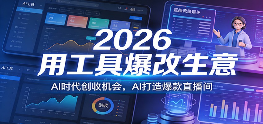 2026用工具爆改生意，AI时代创收机会，AI打造爆款直播间-weichuangqy