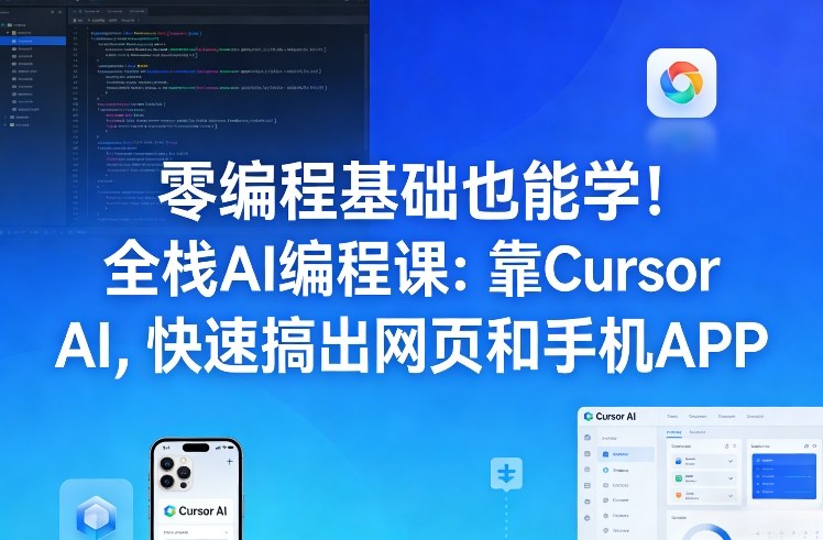 零编程基础也能学！全栈AI编程课：靠Cursor AI，快速搞出网页和手机APP-weichuangqy