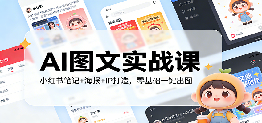AI图文实战课：小红书笔记+海报+IP打造，零基础一键出图-weichuangqy