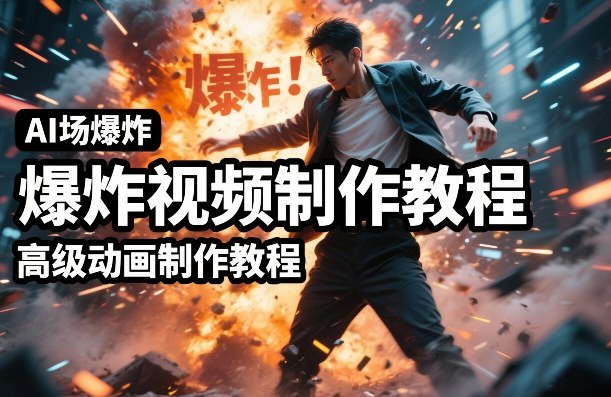 AI场景爆炸视频制作教程，利用人物实拍视频制作出高级的动画特效-weichuangqy