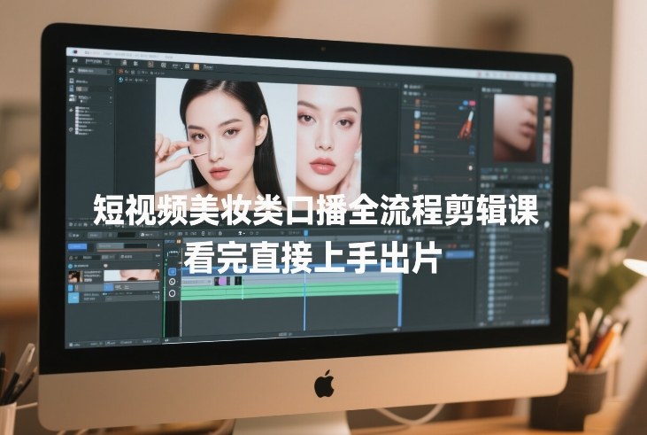 短视频美妆类口播全流程剪辑课，看完直接上手出片-weichuangqy
