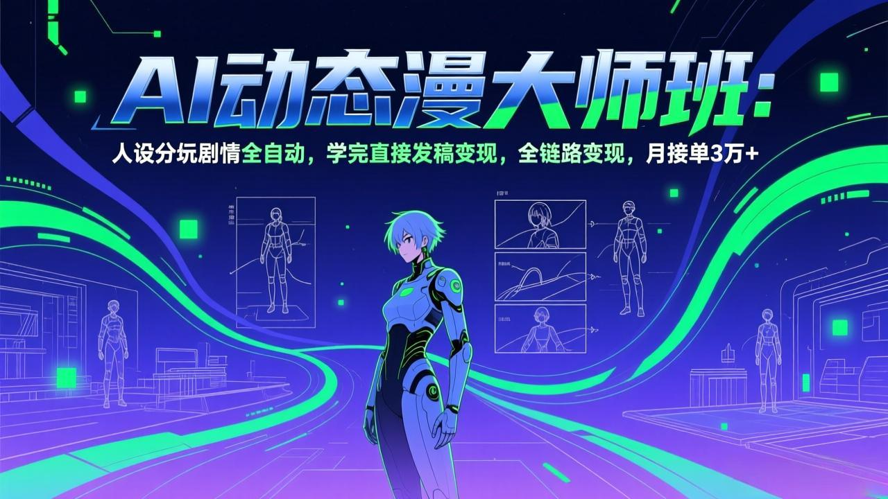 AI动态漫剧大师班：人设分镜剧情全自动，学完直接发稿变现，全链路变现，月接单3万+-weichuangqy