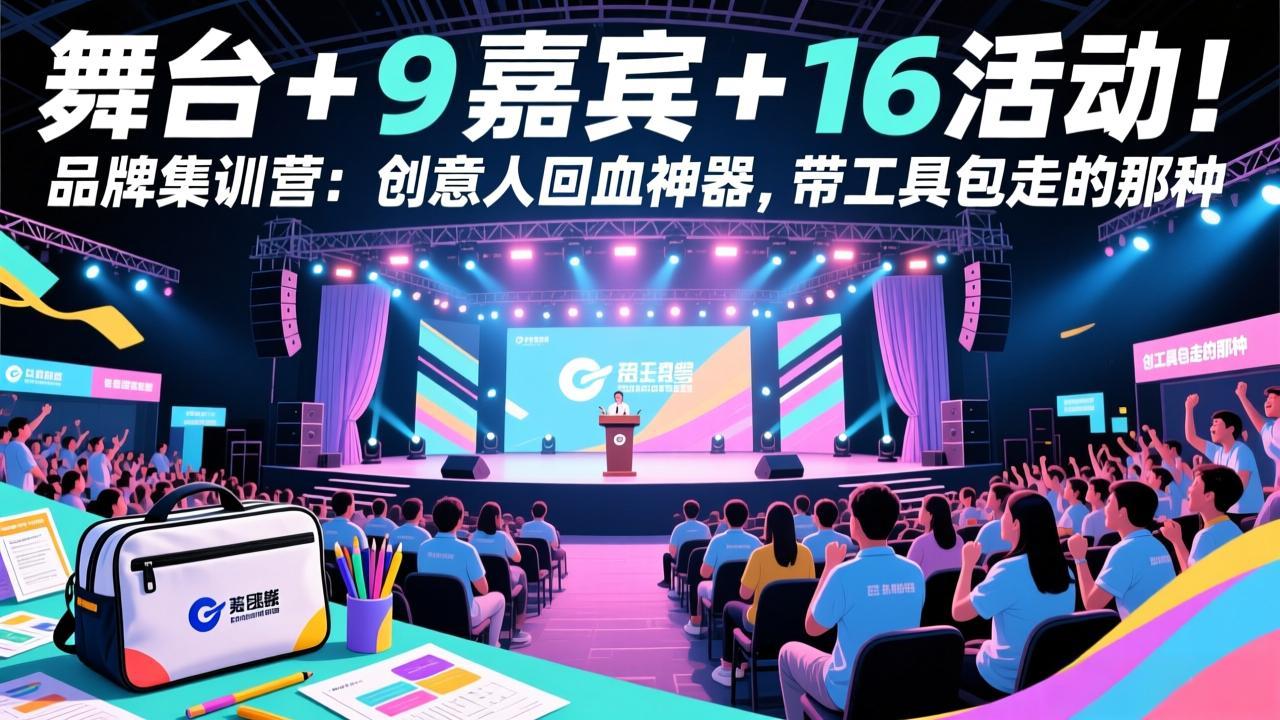 舞台 + 9 嘉宾 + 16 活动！品牌集训营：创意人回血神器，带工具包走的那种-weichuangqy