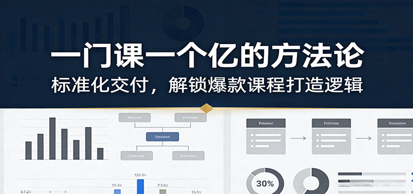 一门课一个亿的方法论：标准化交付，解锁爆款课程打造逻辑-weichuangqy