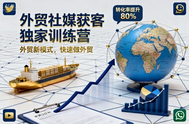 外贸社媒获客独家训练营，外贸新模式，快速做外贸(更新26年2月)-weichuangqy