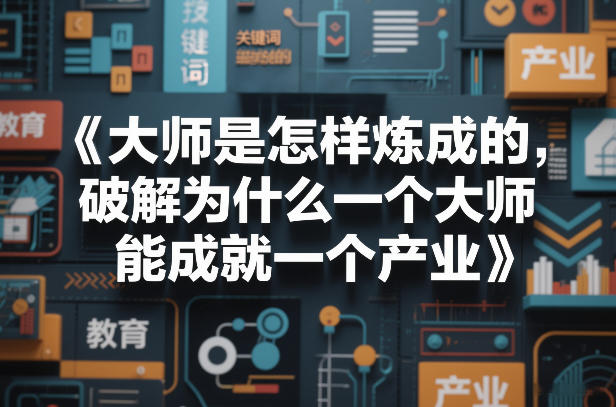 大师是怎样炼成的，破解为什么一个大师，能成就一个产业【电子书】-weichuangqy