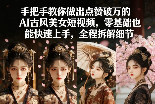 手把手教你做出点赞破万的AI古风美女短视频，零基础也能快速上手，全程拆解细节-weichuangqy