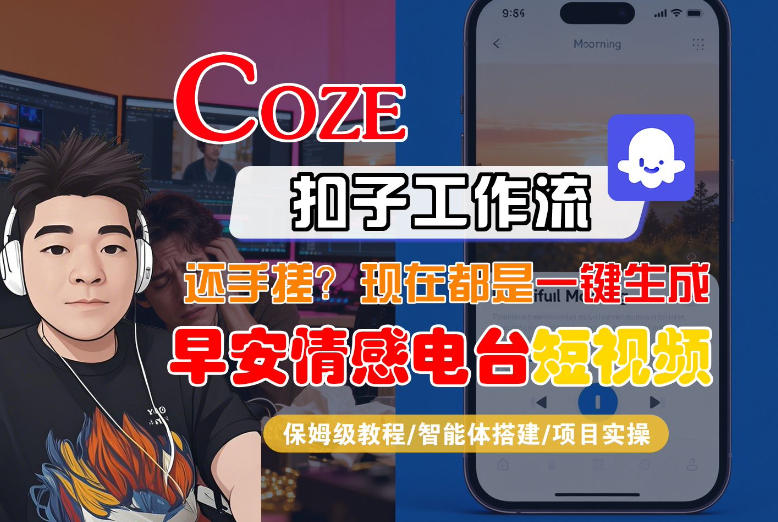 【Coze工作流搭建实操教程】【coze】早安情感电台日签视频还在手动做？用扣子工作流自动生成，省时90%-weichuangqy