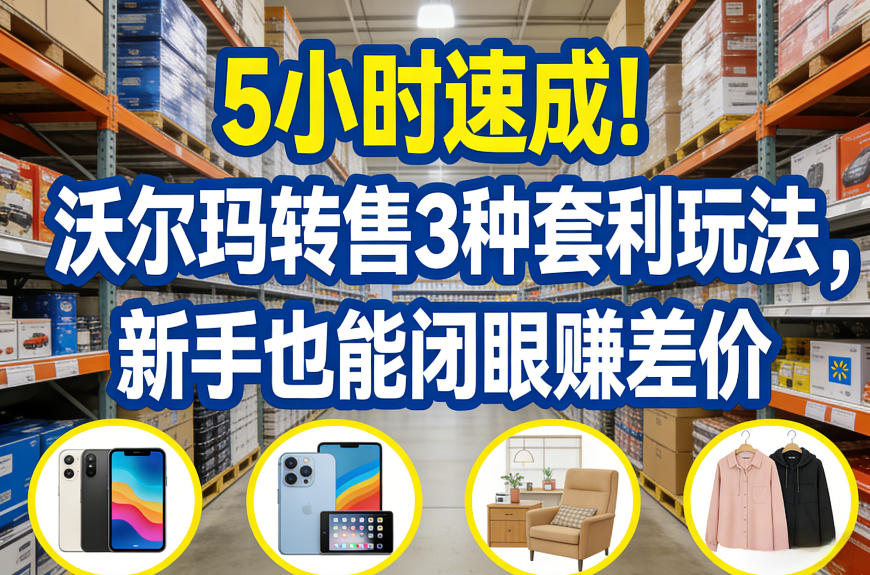 5小时速成！沃尔玛转售3种套利玩法，新手也能闭眼賺差价-weichuangqy