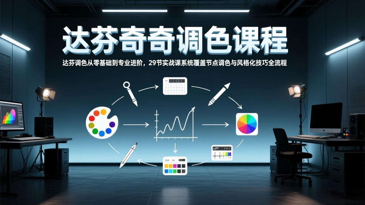 达芬奇调色从零基础到专业进阶，29节实战课系统覆盖节点调色与风格化技巧全流程-weichuangqy