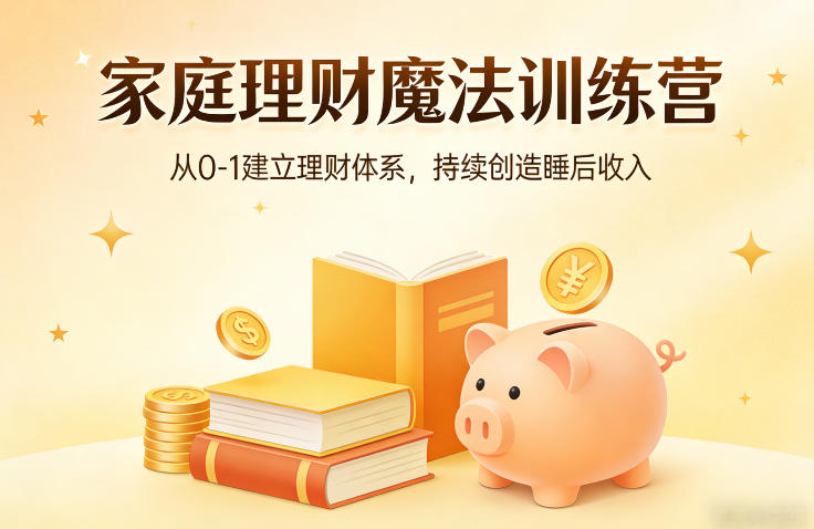 家庭理财魔法训练营，从0-1建立理财体系，持续创造睡后收入-weichuangqy
