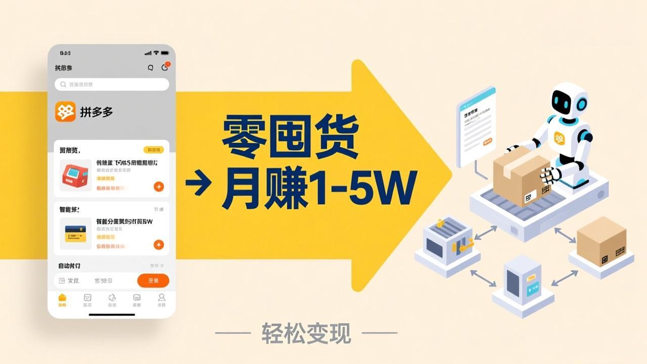 不用囤货不用跑单！拼多多虚拟玩法，机器人管理发货和客服，帮你月赚 1-5W-weichuangqy