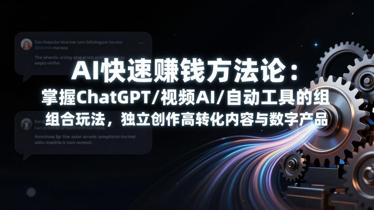 AI快速赚钱方法论：掌握ChatGPT/视频AI/自动化工具的组合玩法，独立创作高转化内容与数字产品-weichuangqy