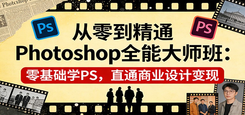 从零到精通Photoshop全能大师班：零基础学PS，直通商业设计变现-weichuangqy