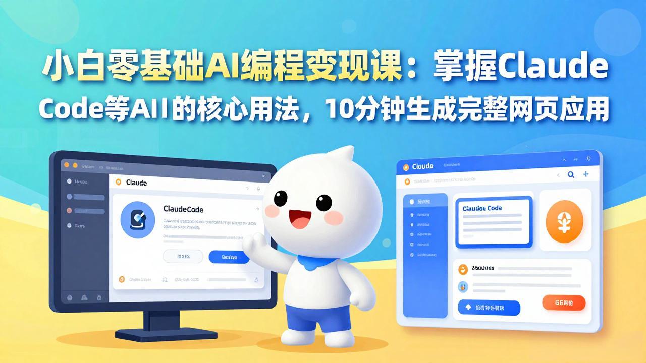 小白零基础AI编程变现课：掌握Claude Code等AI工具的核心用法，10分钟生成完整网页应用-weichuangqy