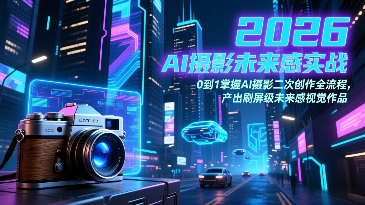 2026 AI摄影未来感实战：0到1掌握AI摄影二次创作全流程，产出刷屏级未来感视觉作品-weichuangqy