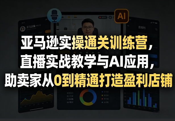 亚马逊实操通关训练营，直播实战教学与AI应用，助卖家从0到精通打造盈利店铺(更新3月)-weichuangqy