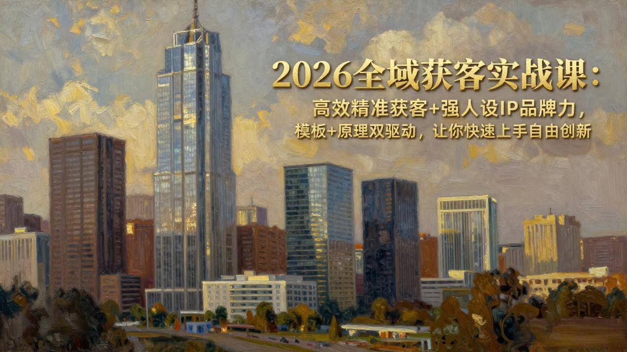 2026全域获客实战课：高效精准获客+强人设IP品牌力，模板+原理双驱动，让你快速上手自由创新-weichuangqy