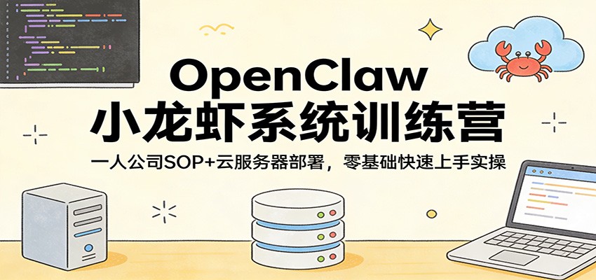 OpenClaw小龙虾系统训练营：一人公司SOP，云服务器部署，零基础快速上手实操-weichuangqy