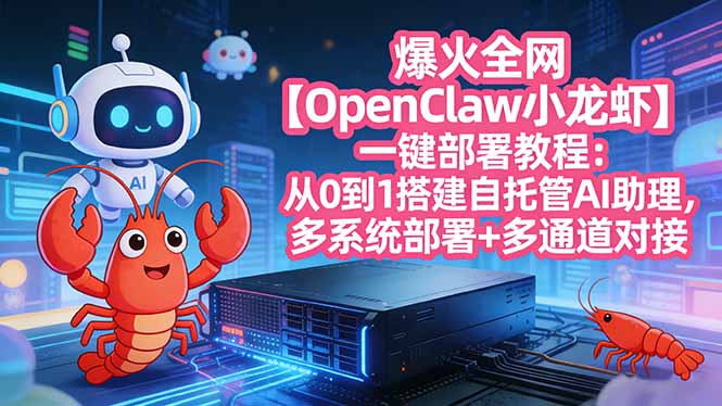 爆火全网【OpenClaw 小龙虾】一键部署教程：从0到1搭建自托管AI助理，多系统部署+多通道对接-weichuangqy