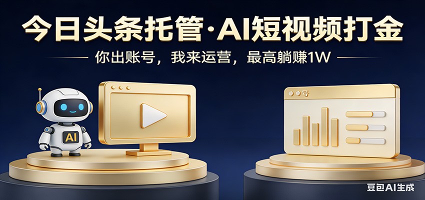 头条号AI托管，我提供作品，你提供账号，每天5分钟发布，小白躺赚3000+-weichuangqy