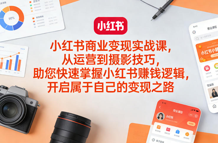 小红书商业变现实战课，从运营到摄影技巧，助您快速掌握小红书賺钱逻辑，开启属于自己的变现之路-weichuangqy