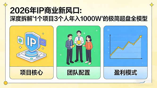 2026年IP商业新风口：深度拆解“1个项目3个人年入1000W”的极简超盘全模型-weichuangqy