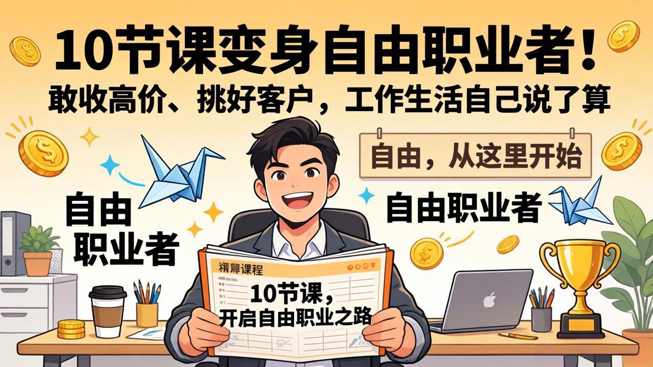 10 节课变身自由职业者！敢收高价、挑好客户，工作生活自己说了算-weichuangqy